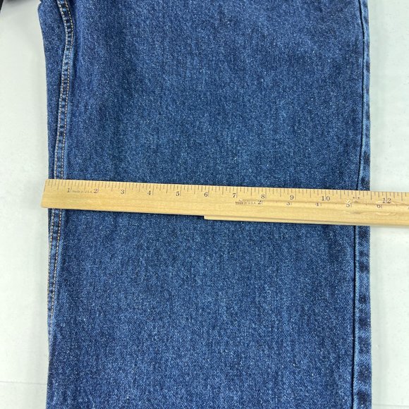 VTG 90s Guess Jeans Men's 29* Pascal Loose Tapered Dark Blue Cotton Denim Tag 33 - Picture 13 of 16